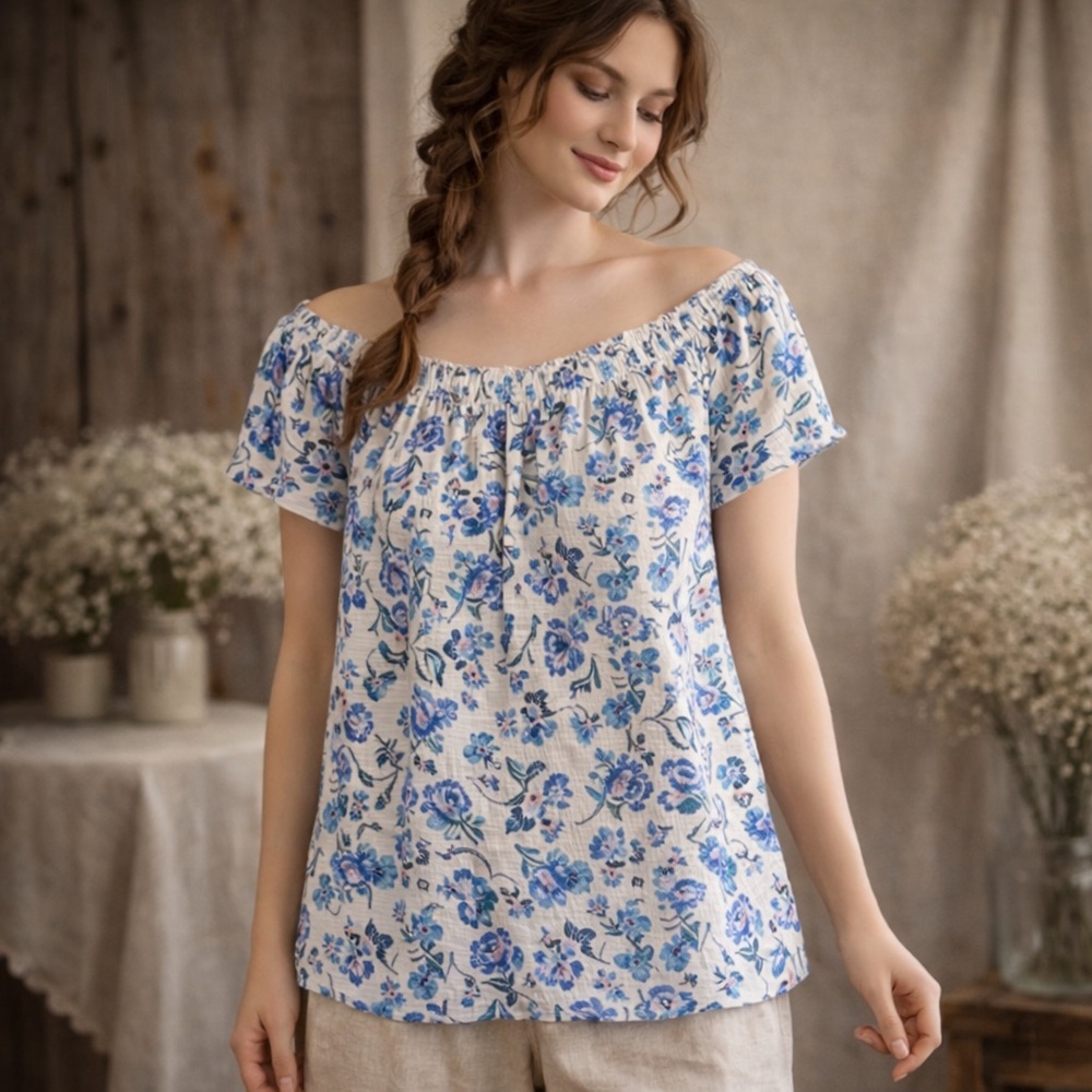 LC Lauren Conrad Women’s Off The Shoulder Floral Top Size 1X‎ Plus